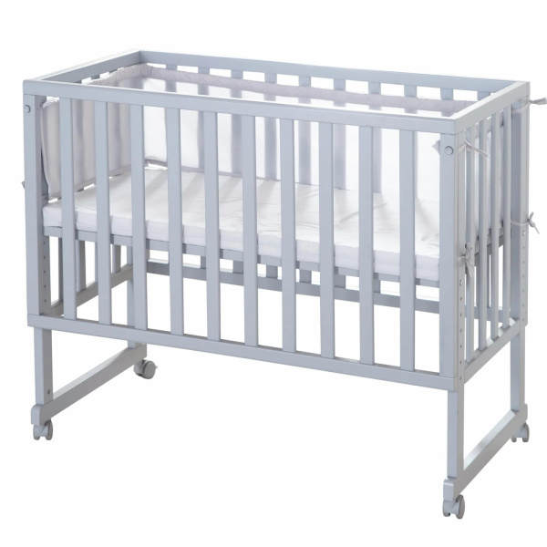 Berceau cododo 3 en 1 bois gris avec matelas et nid Roba