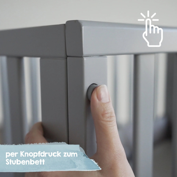 Berceau cododo 3 en 1 bois gris avec matelas et nid Roba