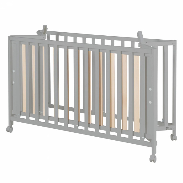 Lit pliant enfant fold up 60x120 cm bois taupe Roba