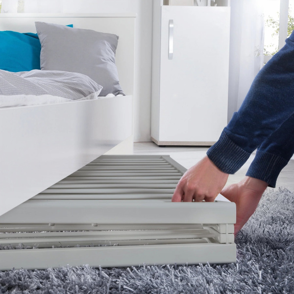 Lit pliant enfant fold up 60x120 cm bois taupe Roba