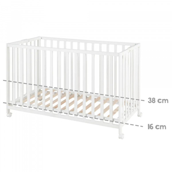 Lit pliant enfant fold up 60x120 cm bois blanc Roba