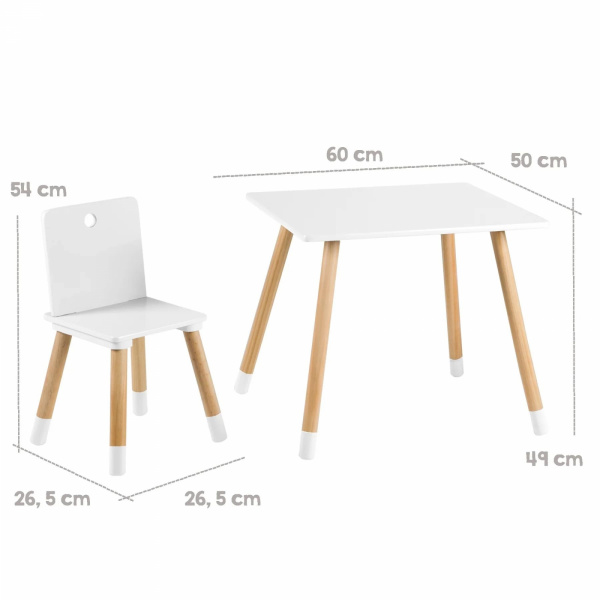 Ensemble table et chaises enfant blanc laqué Roba
