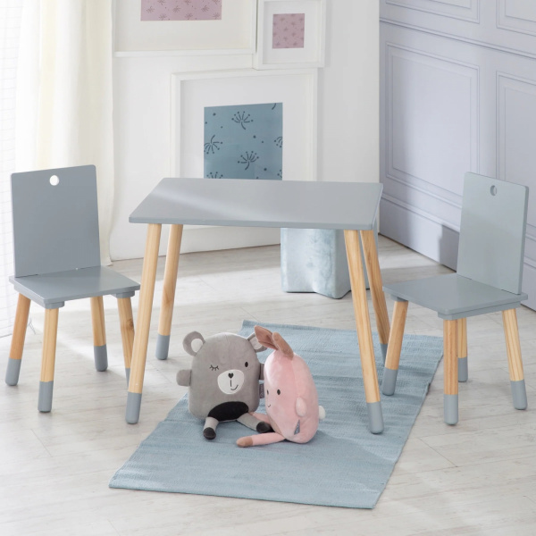 Ensemble table et chaises enfant blanc laqué Roba