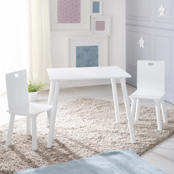 Ensemble table et chaises enfant blanc Roba