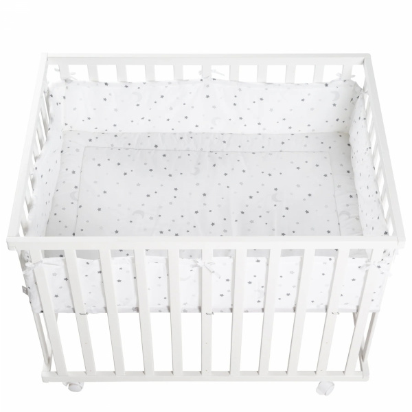 Parc bébé 75 x 100 cm blanc et tapis de parc sternenzauber Roba