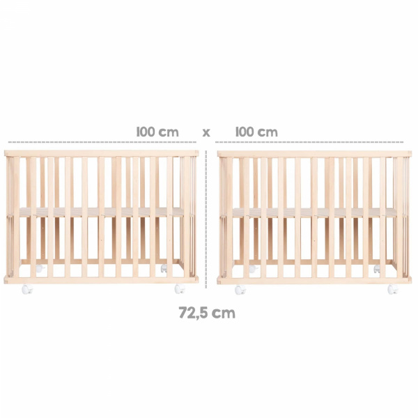 Parc bébé 75 x 100 cm naturel et tapis de parc little stars Roba