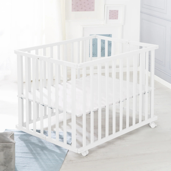 Parc bébé pliable 74 x 100 cm blanc Roba