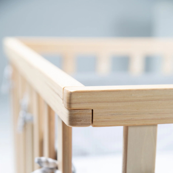 Parc bébé 75 x 100 cm naturel et tapis de parc jumbotwins Roba