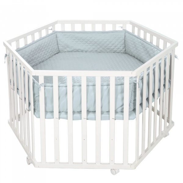 Tapis de parc bébé hexagonal bleu clair Roba