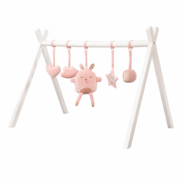 Arche d'éveil avec jouets suspendus rose Roba