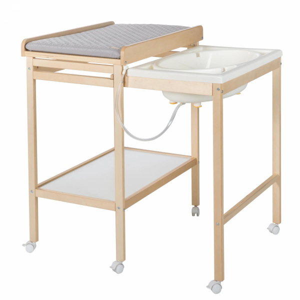 Table à langer avec baignoire baby pool et matelas à langer gris Roba