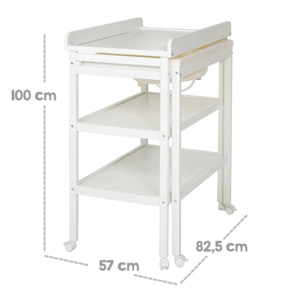 Table à langer avec baignoire baby pool et matelas à langer roba style gris Roba