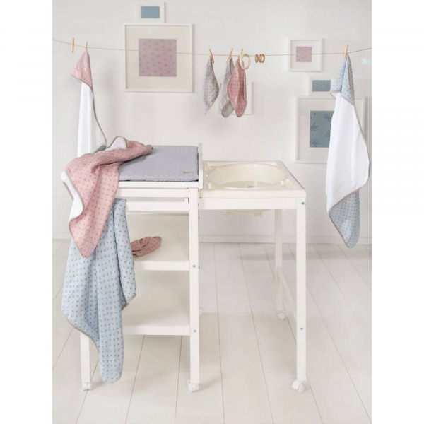 Table à langer avec baignoire baby pool et matelas à langer roba style gris Roba