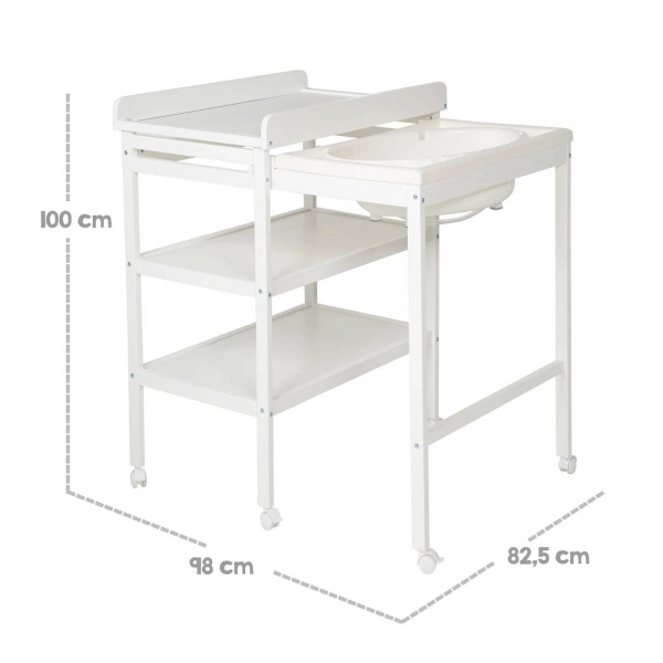 Table à langer avec baignoire baby pool et matelas à langer roba style gris Roba
