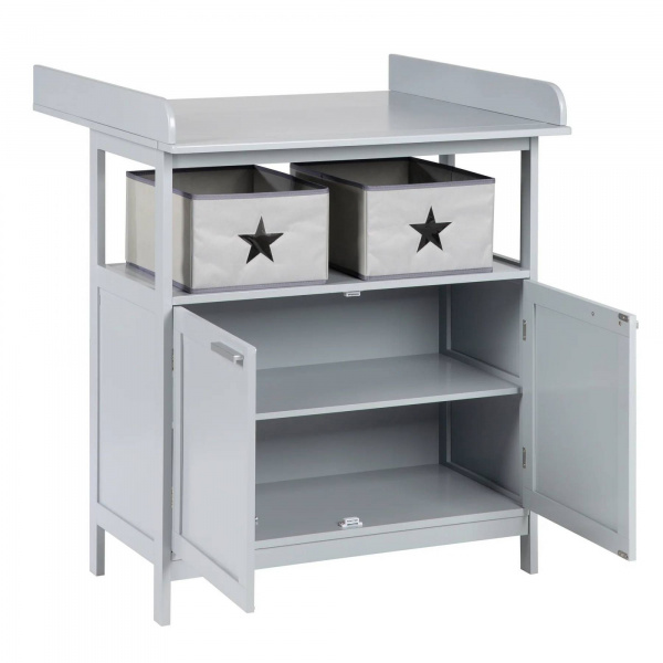 Commode à langer hamburg à portes grise Roba