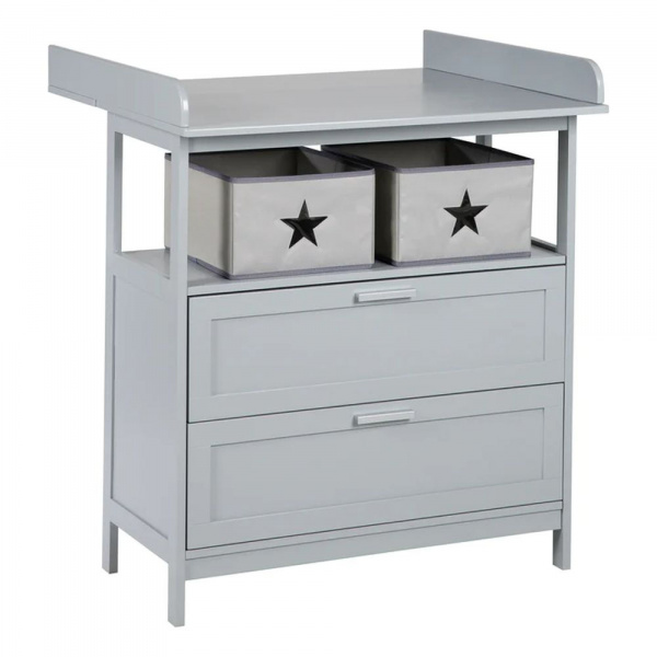 Commode à langer hamburg à tiroirs grise Roba