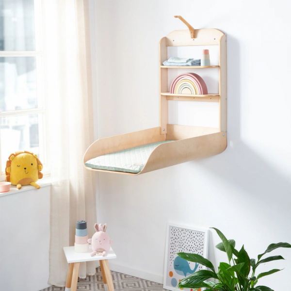 Table à langer murale avec matelas à langer frosty green Roba