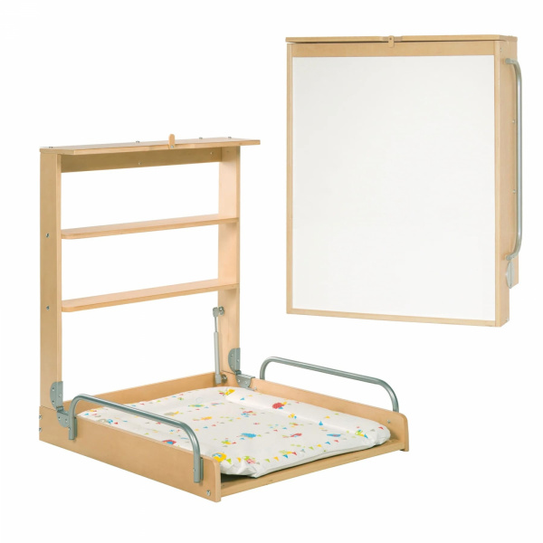 Table à langer murale naturelle avec matelas à langer waldhochzeit Roba