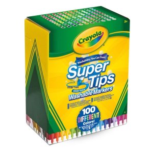 Boîte de 100 feutres lavables super tips Crayola