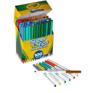 Boîte de 100 feutres lavables super tips Crayola