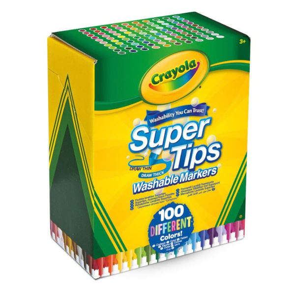 Boîte de 100 feutres lavables super tips Crayola