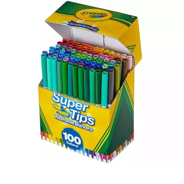 Boîte de 100 feutres lavables super tips Crayola