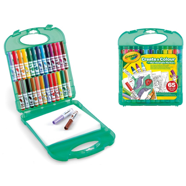 Mallette de coloriage 65 pièces avec mini-feutres lavables Crayola