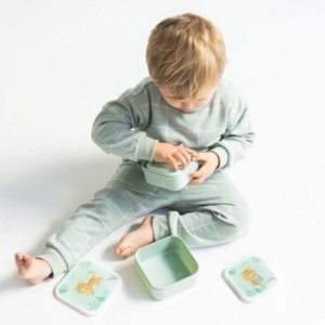 Lot de 3 lunch box enfant vert Saro