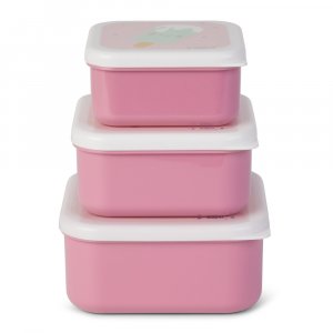 Lot de 3 lunch box enfant rose Saro