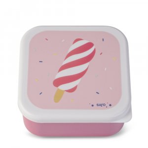 Lot de 3 lunch box enfant rose Saro