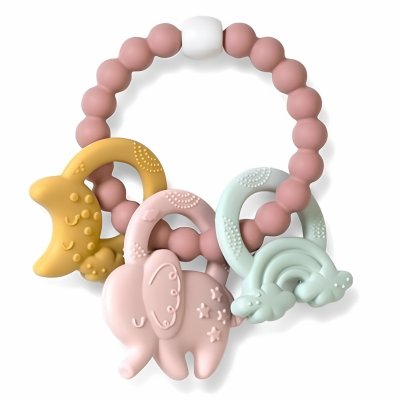 Anneau de dentition eléfun rose