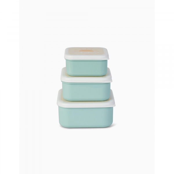 Lot de 3 lunch box enfant vert Saro