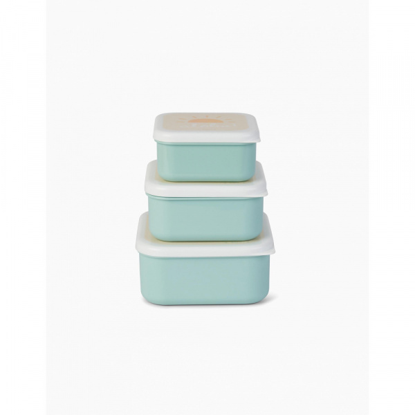 Lot de 3 lunch box enfant vert Saro