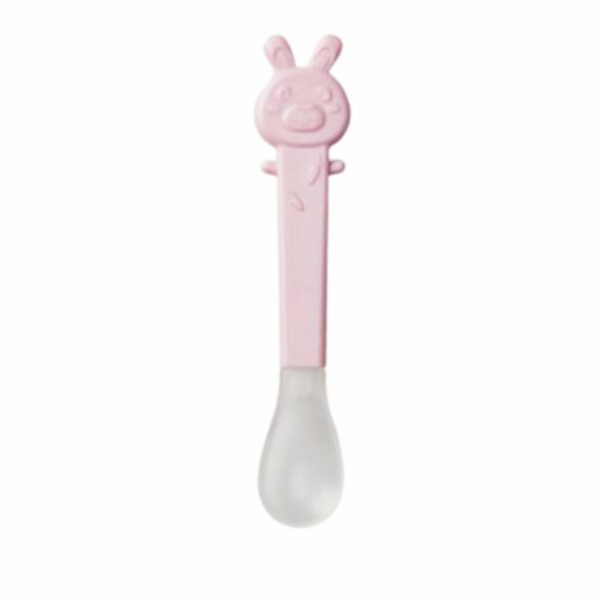 Cuillère bébé en silicone rose Saro