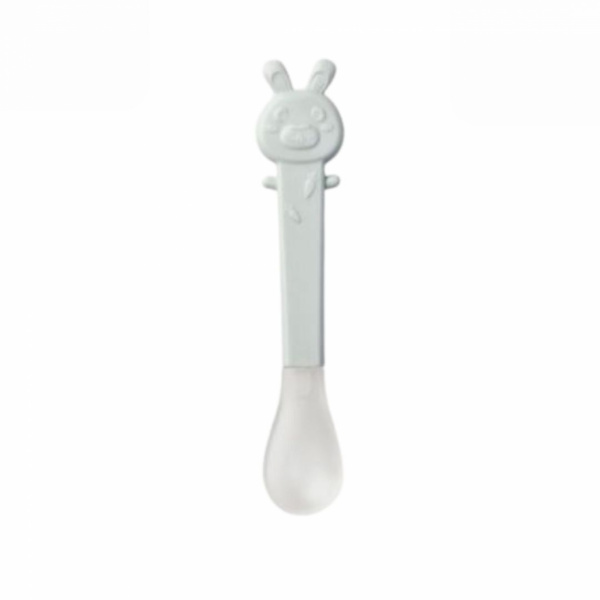 Cuillère bébé en silicone gris Saro