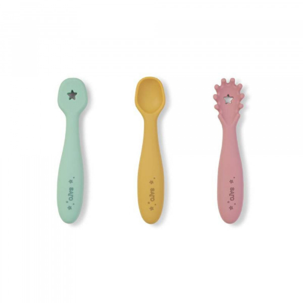 Lot de 3 couverts d'apprentissage blossom Saro