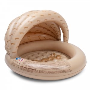 Piscine gonflable avec canopy léopard beige Swim essentials
