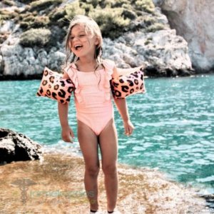 Brassards piscine enfant 2-6 ans - léopard rose gold Swim essentials