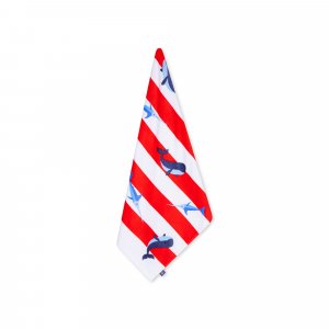 Serviette de plage coton 135 x 65 cm - baleine rouge Swim essentials