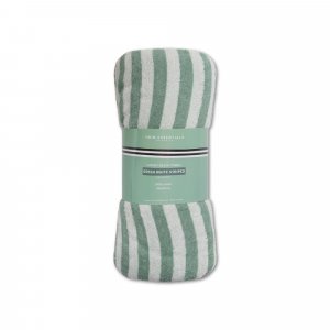 Serviette de plage coton 180 x 90 cm - rayures vertes Swim essentials