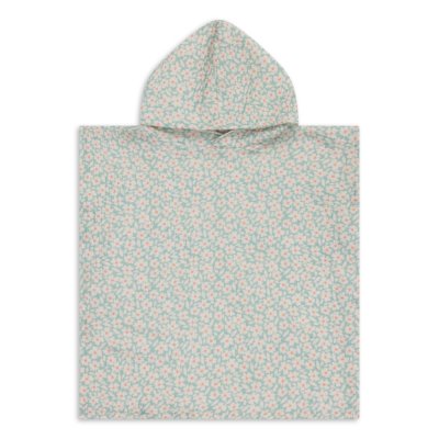 Poncho de plage 55 x 50 cm fleurs vertes