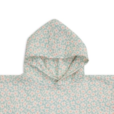 Poncho de plage 55 x 50 cm fleurs vertes