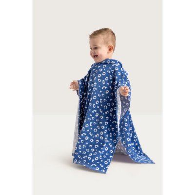 Poncho de plage 65x65 cm léopard bleu