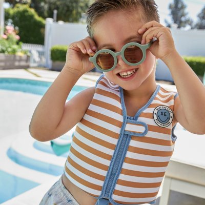 Gilet de natation rayures marron 2-3 ans