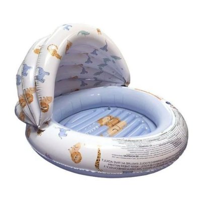 Piscine gonflable avec auvent léopard bleu