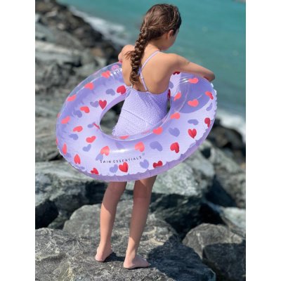 Bouée gonflable cœur violet 90 cm