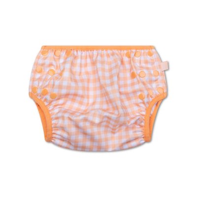 Couche de bain lavable carreaux orange 0-3 ans