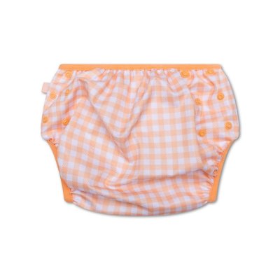 Couche de bain lavable carreaux orange 0-3 ans