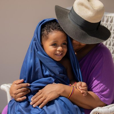 Serviette zèbre bleu 180x90 cm