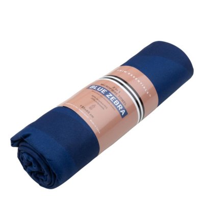 Serviette zèbre bleu microfibre 135x65 cm